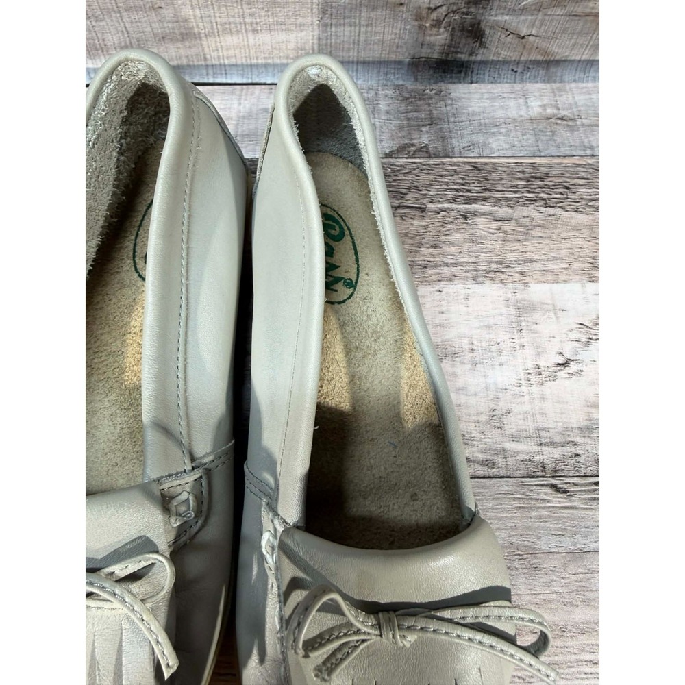 Vintage Bass Leather Tassel Loafers Shoes Women Gray Silver Size 5.5 - Picture 12 of 15